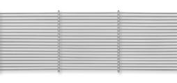 Éléments de grilles en aluminium, avec ailettes de diffusion fixes horizontales